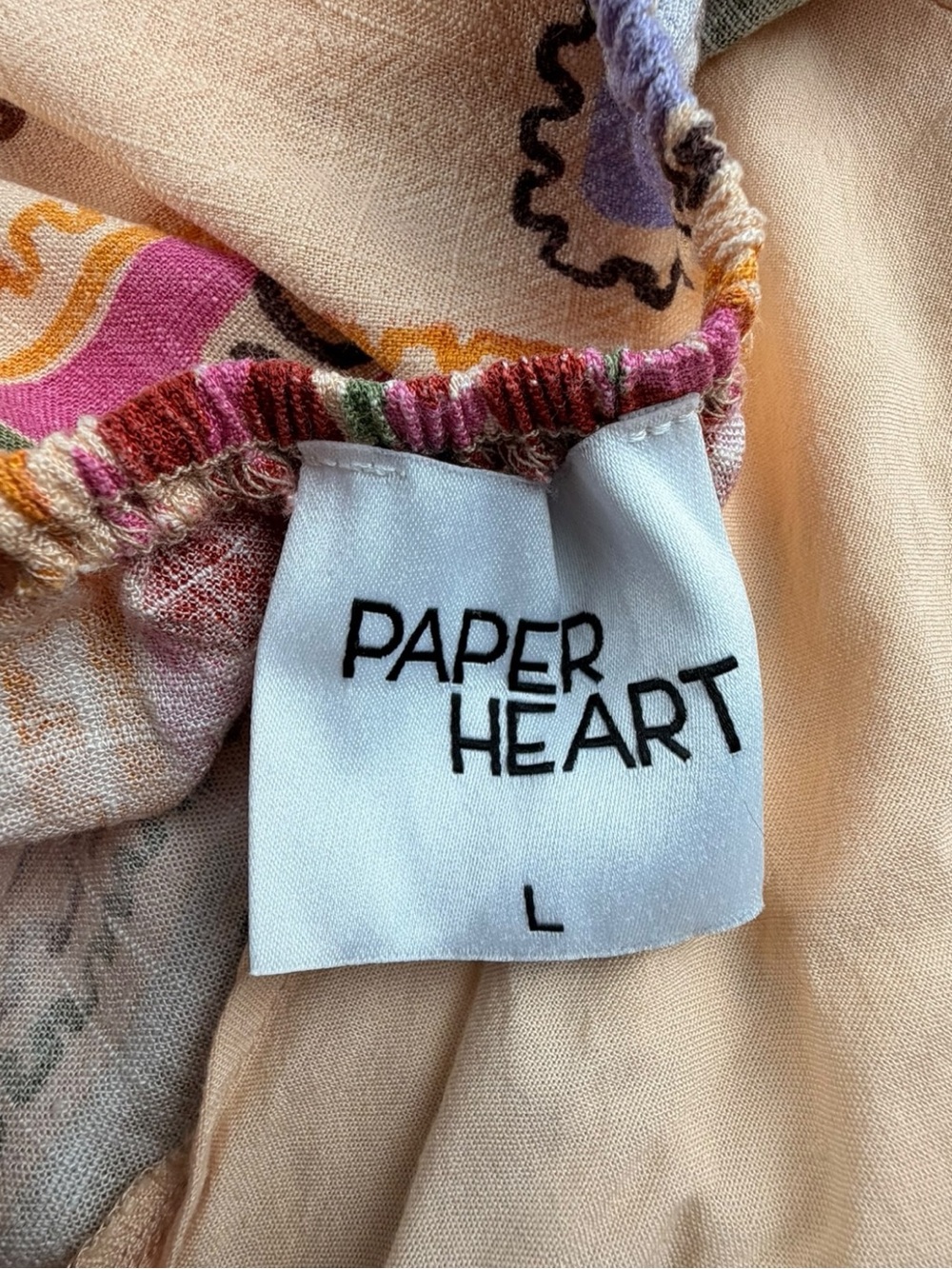 Anthropologie Paper Hearts Strapless Linen Blend Postcard-Stamp Maxi Dress Large - Picture 9 of 9
